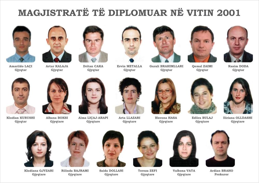 Magjistratë të diplomuar në vitin 2001